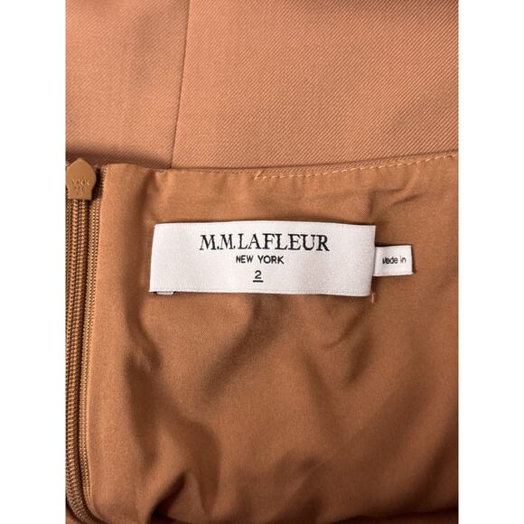 MM LaFleur Dress 2 Womens Cynthia Dress Washable Wool Twill Brown Camel - Picture 7 of 8